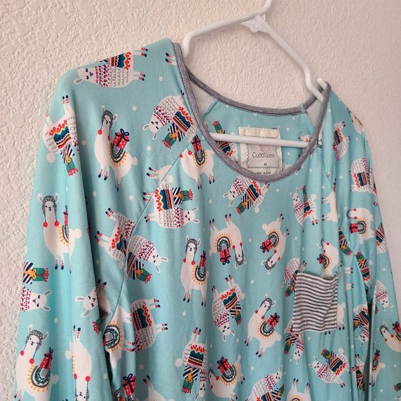 Cuddl Duds US Women's Size M Long Sleeve LLama Pajama Top Soft Stretch - Picture 2 of 10